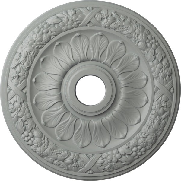Ekena Millwork Swindon Ceiling Medallion (Fits Canopies up to 6 1/8"), 24"OD x 4"ID x 1 1/2"P, Primed White CM24SW - main